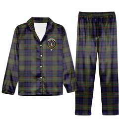 ScotsTee Shop Scottish McClelland Crest Tartan Pajama Satin Velvet Flannel Pajama Set
