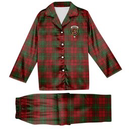 ScotsTee Shop Scottish McAuley Crest Tartan Pajama Satin Velvet Flannel Pajama Set