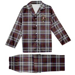 ScotsTee Shop Scottish McCulloch Dress Crest Tartan Pajama Satin Velvet Flannel Pajama Set