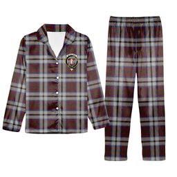 ScotsTee Shop Scottish McCulloch Dress Crest Tartan Pajama Satin Velvet Flannel Pajama Set