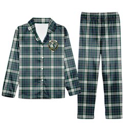 ScotsTee Shop Scottish McInnes Dress Modern Crest Tartan Pajama Satin Velvet Flannel Pajama Set