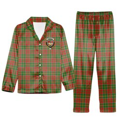 ScotsTee Shop Scottish McDonald of Kingsburgh Ancient Crest Tartan Pajama Satin Velvet Flannel Pajama Set