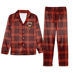 ScotsTee Shop Scottish McDonald of Ardnamurchan Ancient Crest Tartan Pajama Satin Velvet Flannel Pajama Set