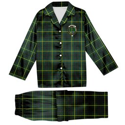 ScotsTee Shop Scottish McArthur Modern Crest Tartan Pajama Satin Velvet Flannel Pajama Set