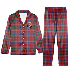 ScotsTee Shop Scottish McColl Hunting Modern Crest Tartan Pajama Satin Velvet Flannel Pajama Set