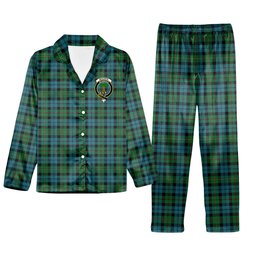 ScotsTee Shop Scottish McEwen Ancient Crest Tartan Pajama Satin Velvet Flannel Pajama Set