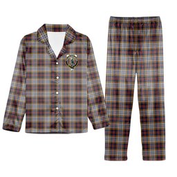 ScotsTee Shop Scottish McInnes Ancient Hunting Crest Tartan Pajama Satin Velvet Flannel Pajama Set