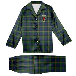 ScotsTee Shop Scottish Maitland Crest Tartan Pajama Satin Velvet Flannel Pajama Set