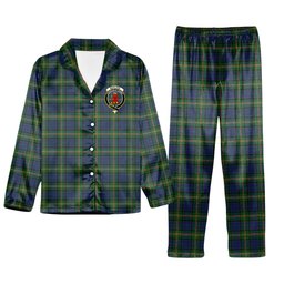 ScotsTee Shop Scottish Maitland Crest Tartan Pajama Satin Velvet Flannel Pajama Set