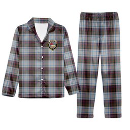 ScotsTee Shop Scottish McDonald Dress Ancient Crest Tartan Pajama Satin Velvet Flannel Pajama Set