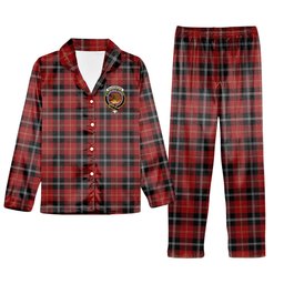 ScotsTee Shop Scottish Marjoribanks Crest Tartan Pajama Satin Velvet Flannel Pajama Set