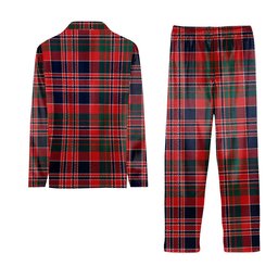 ScotsTee Shop Scottish McDonald of Boisdale Modern Crest Tartan Pajama Satin Velvet Flannel Pajama Set