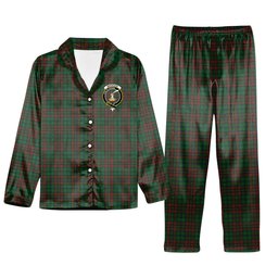 ScotsTee Shop Scottish Matheson Hunting Highland Society of London Crest Tartan Pajama Satin Velvet Flannel Pajama Set