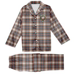 ScotsTee Shop Scottish McFarlane Dress Ancient Crest Tartan Pajama Satin Velvet Flannel Pajama Set