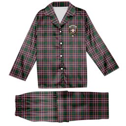 ScotsTee Shop Scottish McFarland Hunting Modern Crest Tartan Pajama Satin Velvet Flannel Pajama Set