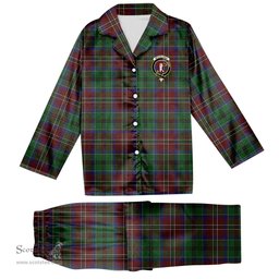 ScotsTee Shop Scottish McCulloch Crest Tartan Pajama Satin Velvet Flannel Pajama Set