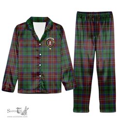 ScotsTee Shop Scottish McCulloch Crest Tartan Pajama Satin Velvet Flannel Pajama Set