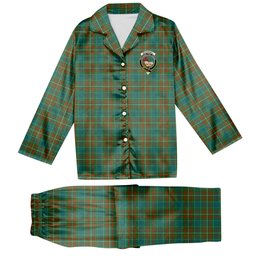 ScotsTee Shop Scottish McConnell Ancient Crest Tartan Pajama Satin Velvet Flannel Pajama Set