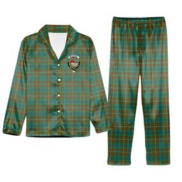 ScotsTee Shop Scottish McConnell Ancient Crest Tartan Pajama Satin Velvet Flannel Pajama Set