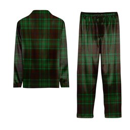 ScotsTee Shop Scottish McAlister of Glenbarr Hunting Crest Tartan Pajama Satin Velvet Flannel Pajama Set
