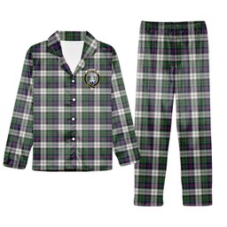 ScotsTee Shop Scottish McCallum Dress Modern Crest Tartan Pajama Satin Velvet Flannel Pajama Set
