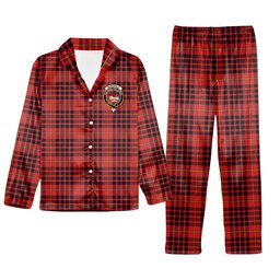 ScotsTee Shop Scottish McDonald of Ardnamurchan Modern Crest Tartan Pajama Satin Velvet Flannel Pajama Set
