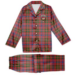 ScotsTee Shop Scottish McDonald of Glenaladale Ancient Crest Tartan Pajama Satin Velvet Flannel Pajama Set