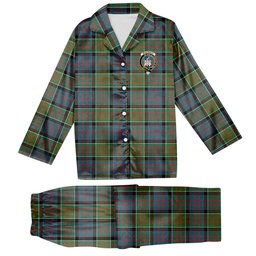 ScotsTee Shop Scottish McDonald of Clan Ranald Ancient Crest Tartan Pajama Satin Velvet Flannel Pajama Set