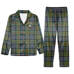 ScotsTee Shop Scottish McDonald of Clan Ranald Ancient Crest Tartan Pajama Satin Velvet Flannel Pajama Set