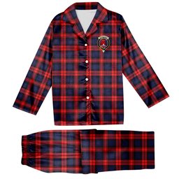 ScotsTee Shop Scottish McCracken Crest Tartan Pajama Satin Velvet Flannel Pajama Set