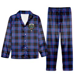 ScotsTee Shop Scottish Maule Modem Crest Tartan Pajama Satin Velvet Flannel Pajama Set