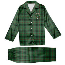 ScotsTee Shop Scottish McArthur-Fox Modern Crest Tartan Pajama Satin Velvet Flannel Pajama Set