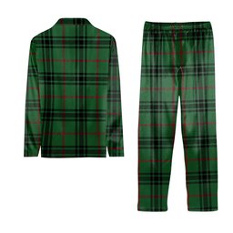 ScotsTee Shop Scottish McArthur-Fox Modern Crest Tartan Pajama Satin Velvet Flannel Pajama Set