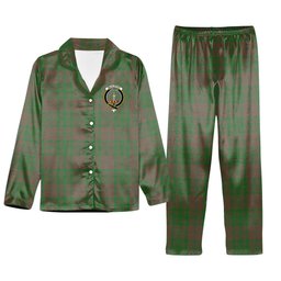 ScotsTee Shop Scottish McAlister of Glenbarr Hunting Ancient Crest Tartan Pajama Satin Velvet Flannel Pajama Set
