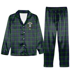 ScotsTee Shop Scottish McCallum Modern Crest Tartan Pajama Satin Velvet Flannel Pajama Set