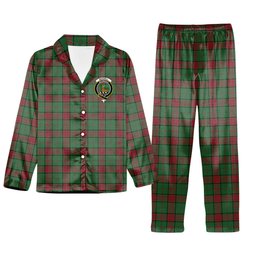 ScotsTee Shop Scottish Maxwell Hunting Modern Crest Tartan Pajama Satin Velvet Flannel Pajama Set