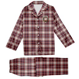 ScotsTee Shop Scottish McFarlane Dress Modern Crest Tartan Pajama Satin Velvet Flannel Pajama Set