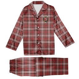 ScotsTee Shop Scottish McDougall Dress Crest Tartan Pajama Satin Velvet Flannel Pajama Set