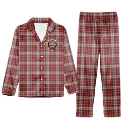 ScotsTee Shop Scottish McDougall Dress Crest Tartan Pajama Satin Velvet Flannel Pajama Set