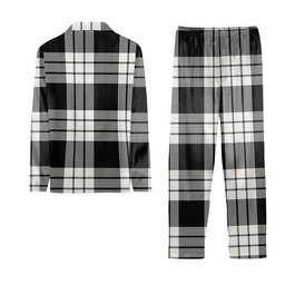 ScotsTee Shop Scottish McFarland Black White Crest Tartan Pajama Satin Velvet Flannel Pajama Set
