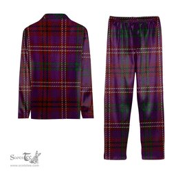 ScotsTee Shop Scottish McCall (Caithness) Crest Tartan Pajama Satin Velvet Flannel Pajama Set