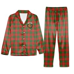 ScotsTee Shop Scottish McFie Ancient Crest Tartan Pajama Satin Velvet Flannel Pajama Set