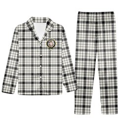 ScotsTee Shop Scottish McFarlane Black White Ancient Crest Tartan Pajama Satin Velvet Flannel Pajama Set
