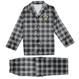 ScotsTee Shop Scottish McRae Dress Crest Tartan Pajama Satin Velvet Flannel Pajama Set