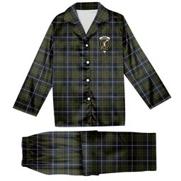 ScotsTee Shop Scottish McRae Hunting Crest Tartan Pajama Satin Velvet Flannel Pajama Set