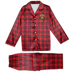 ScotsTee Shop Scottish McGillivray Modern Crest Tartan Pajama Satin Velvet Flannel Pajama Set