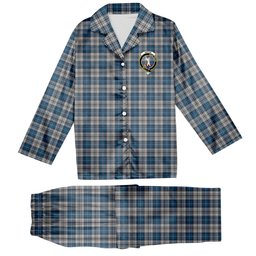 ScotsTee Shop Scottish Napier Modern Crest Tartan Pajama Satin Velvet Flannel Pajama Set