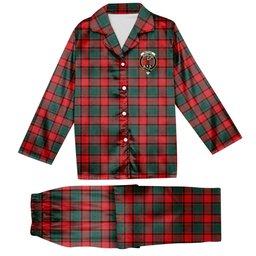 ScotsTee Shop Scottish McPhail Modern Crest Tartan Pajama Satin Velvet Flannel Pajama Set