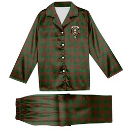 ScotsTee Shop Scottish Menzies Crest Tartan Pajama Satin Velvet Flannel Pajama Set