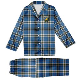 ScotsTee Shop Scottish McTavish Dress Modern Crest Tartan Pajama Satin Velvet Flannel Pajama Set